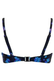 Pour Moi Black & Blue Free Spirit Strapless Shirred Bandeau Underwired Top - Image 4 of 4