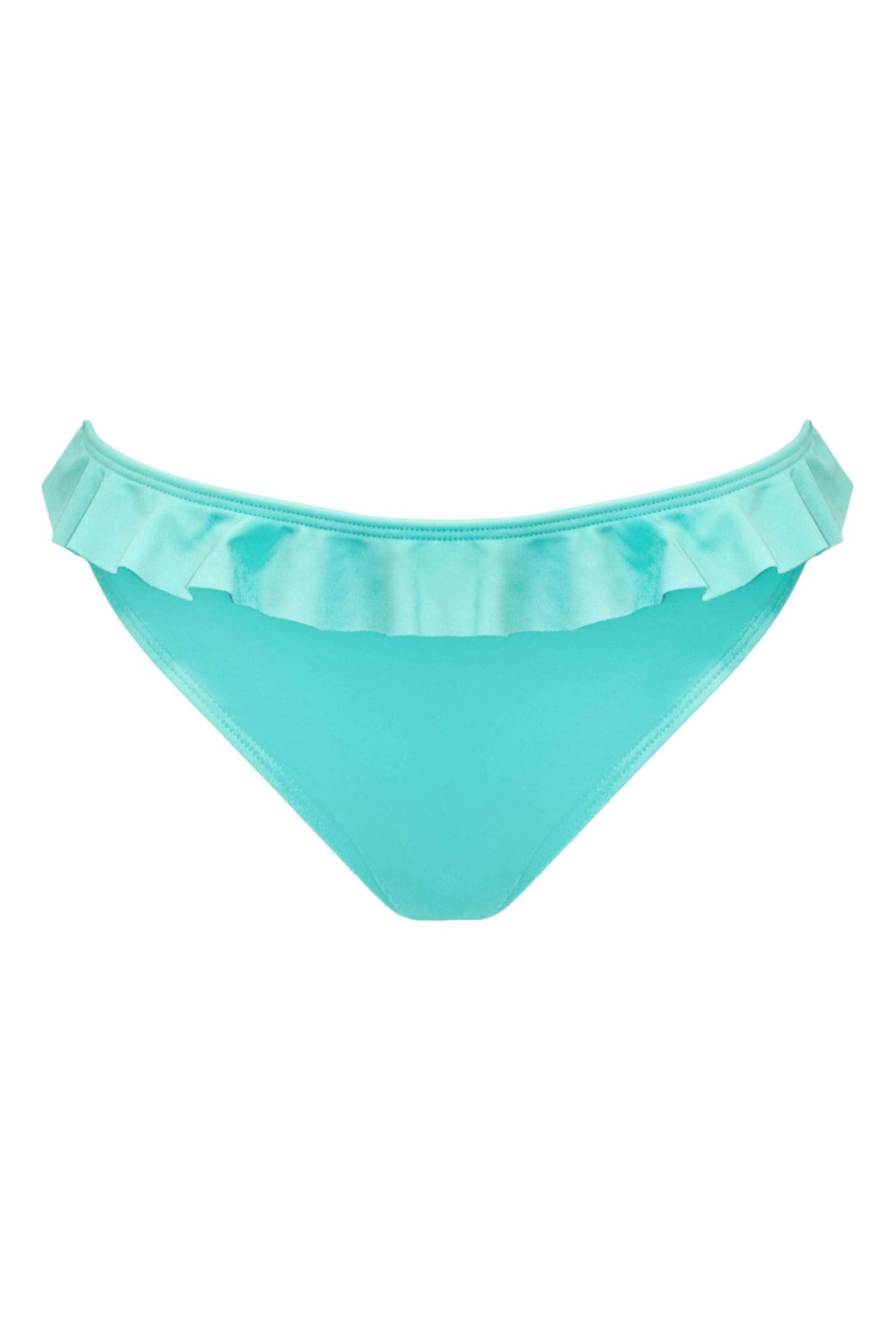 Pour Moi Blue Bermuda High Leg Frill Briefs - Image 4 of 5