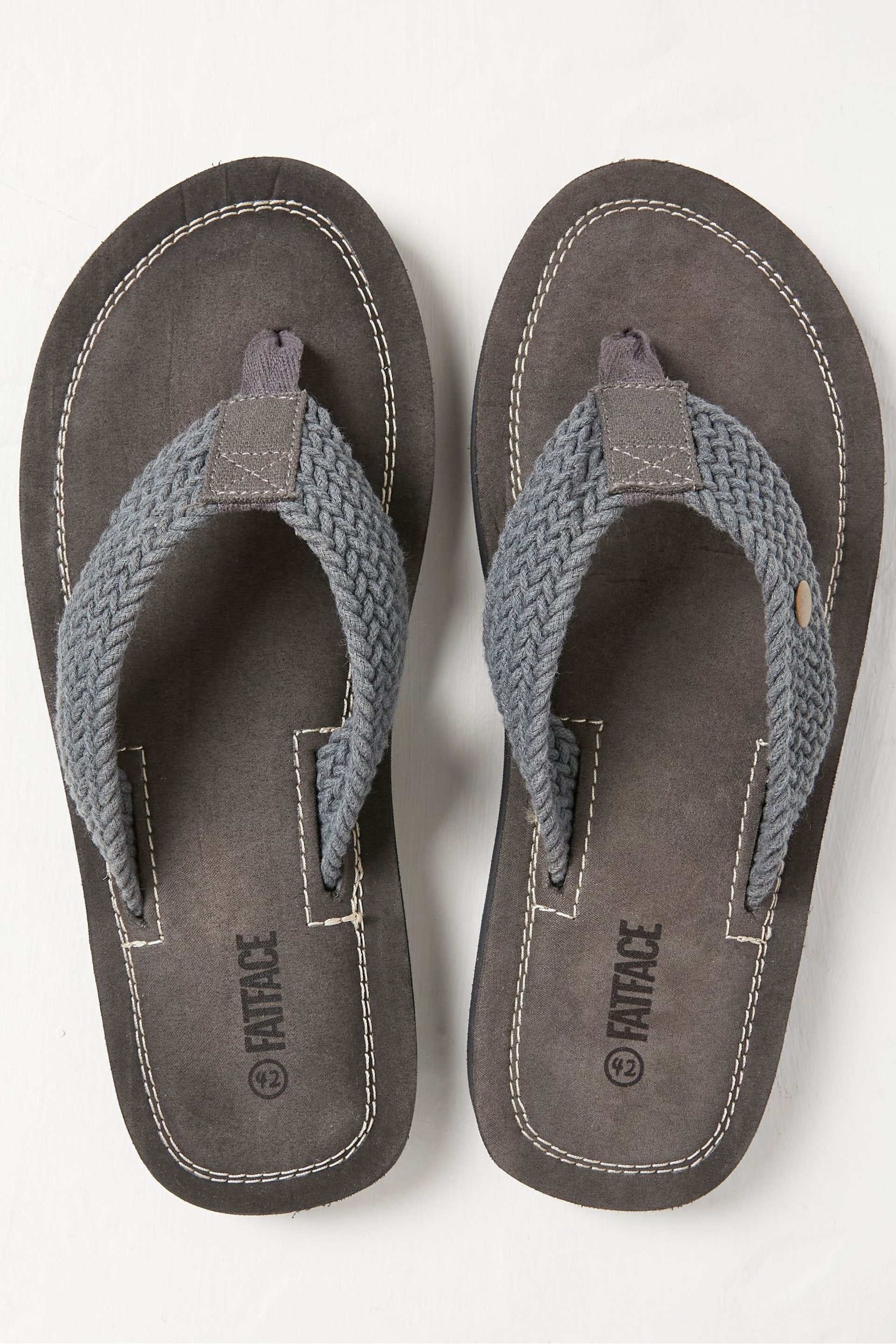 FatFace Grey Hayes Flip Flops - Image 2 of 3