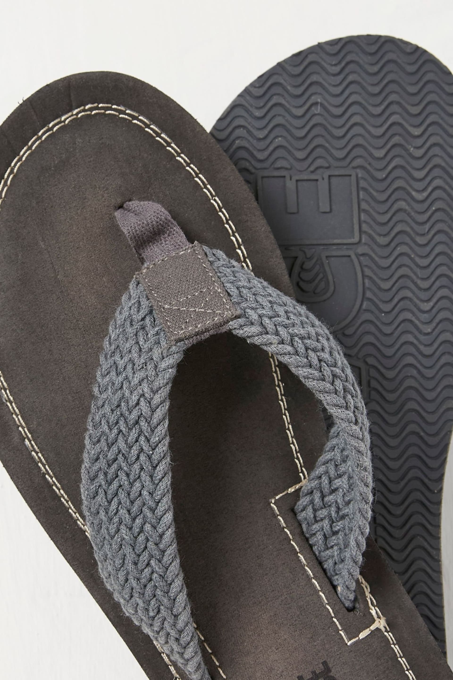 FatFace Grey Hayes Flip Flops - Image 3 of 3
