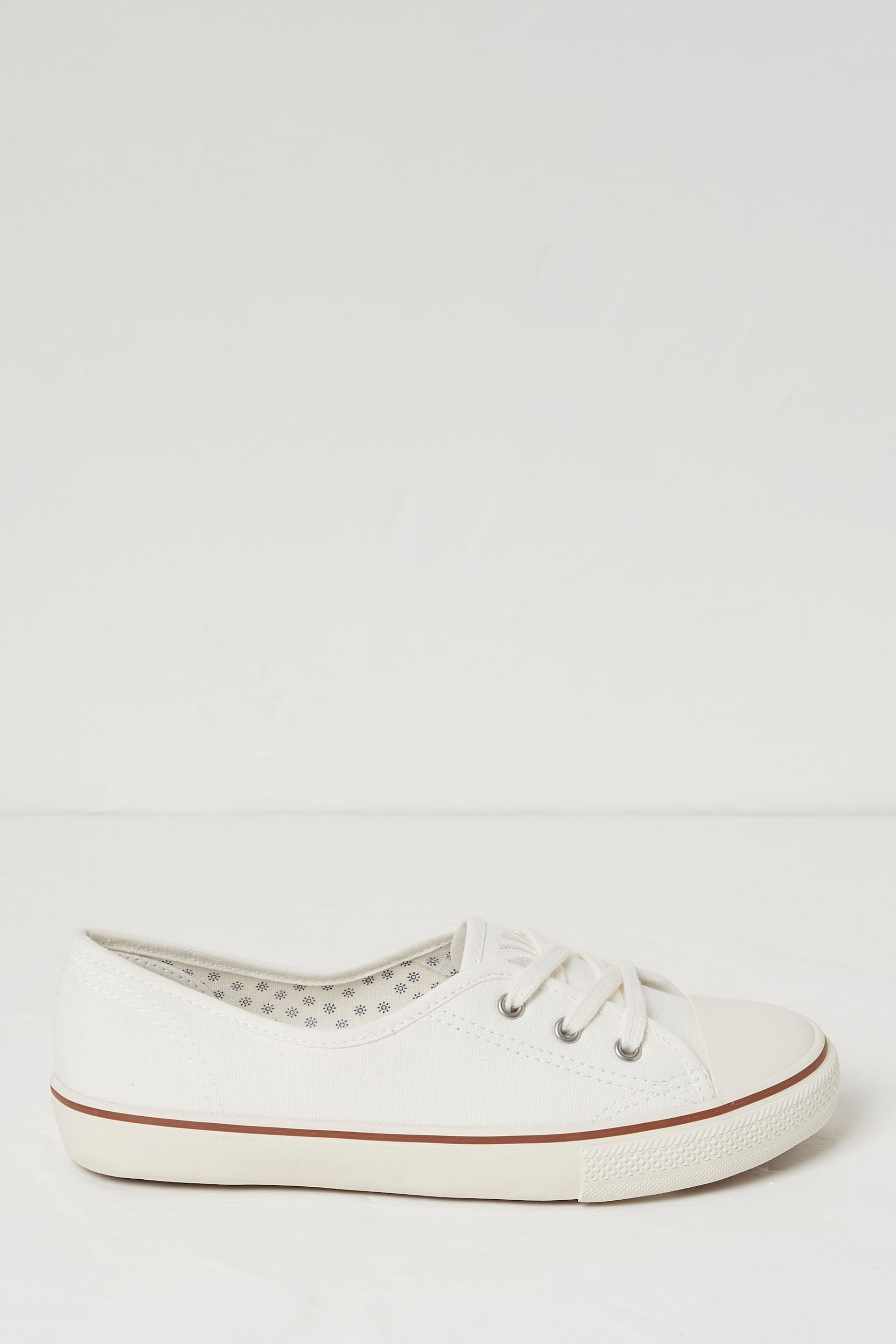 FatFace White Suzie Ballet Trainers - Image 1 of 3