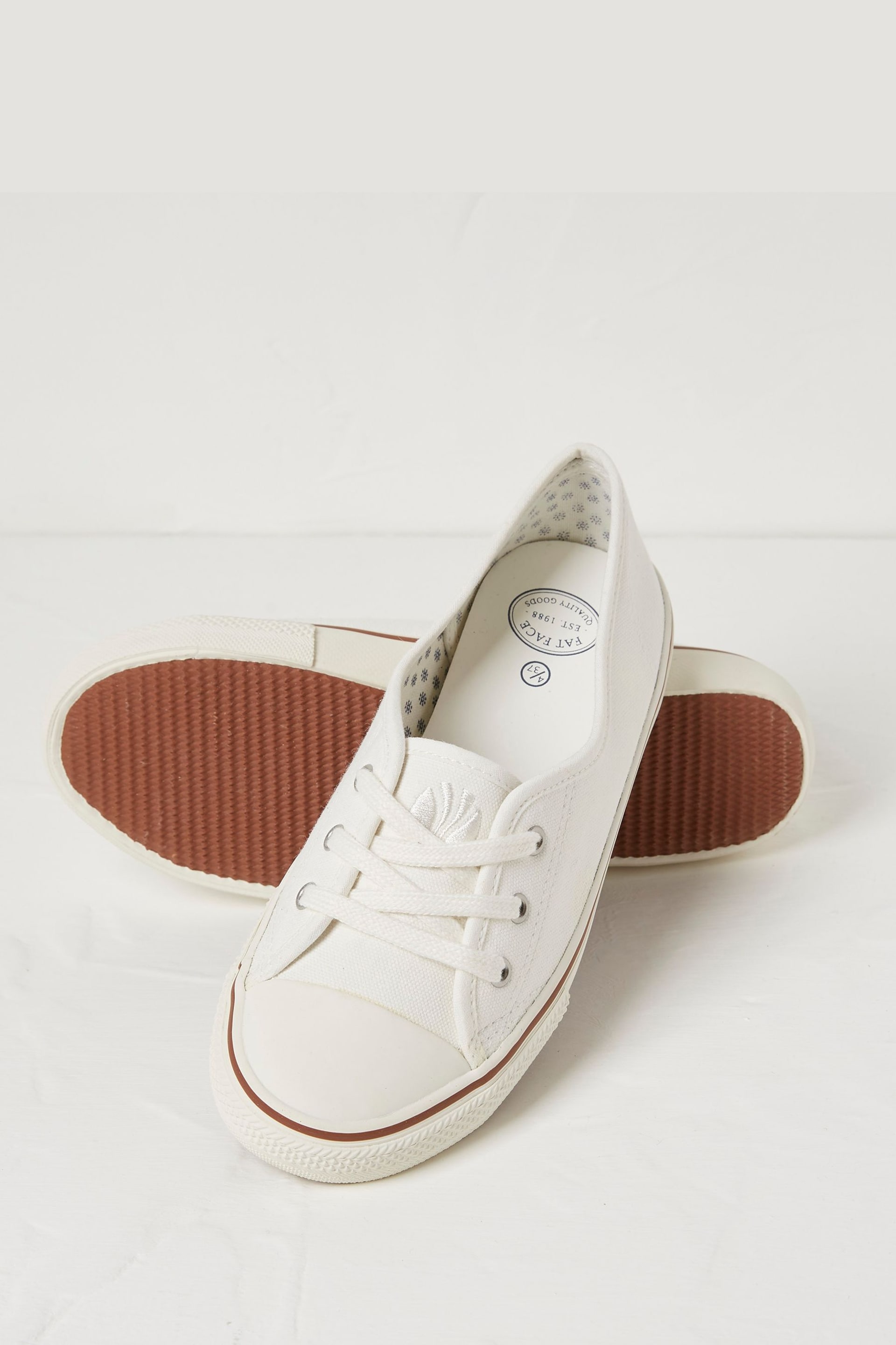 FatFace White Suzie Ballet Trainers - Image 2 of 3