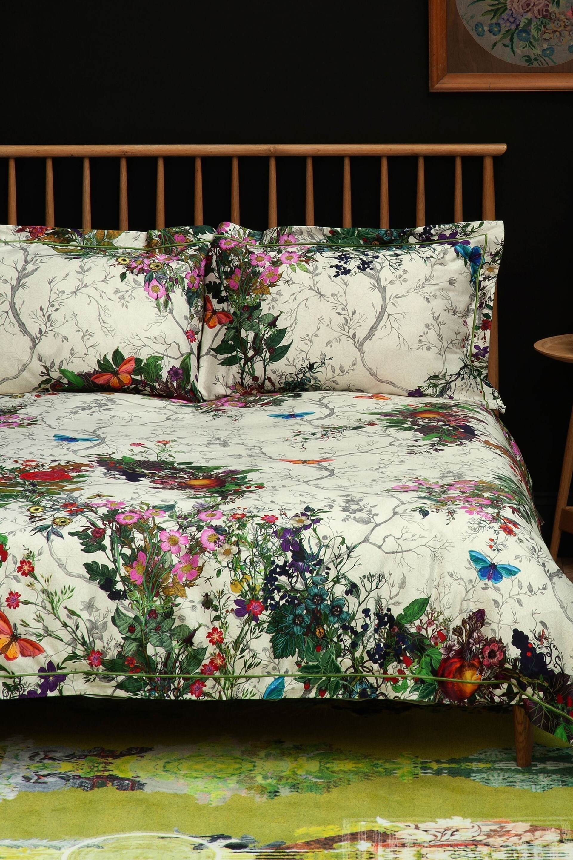 Timorous Beasties Dove Bloomsbury Garden Pillowcases Set Of 2 - Image 1 of 4