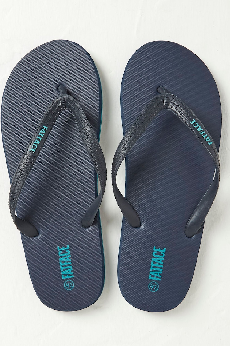 FatFace Henley Blue Flip Flops - Image 2 of 3