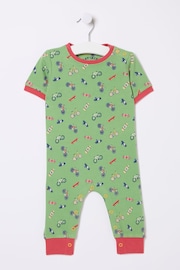 FatFace Green Skateboard Printed Romper - Image 1 of 1