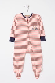 FatFace Red Bike Graphic Zipped Sleepsuit - Image 1 of 2