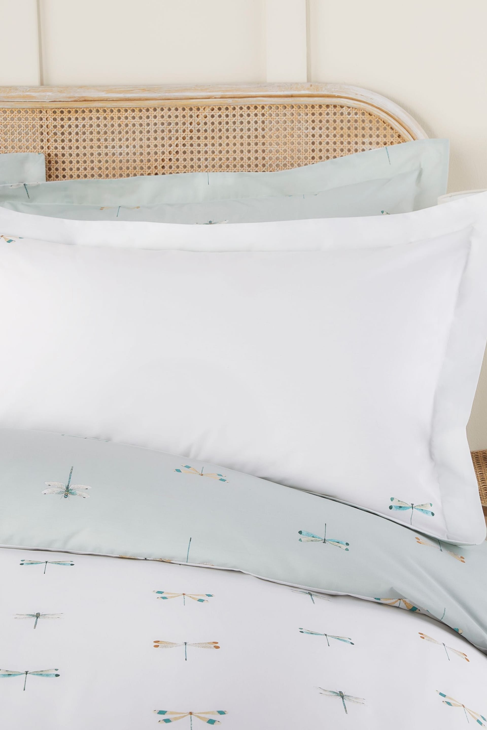 Sophie Allport 2 Pack Pale Duckegg Dragonfly Pillowcases - Image 1 of 3