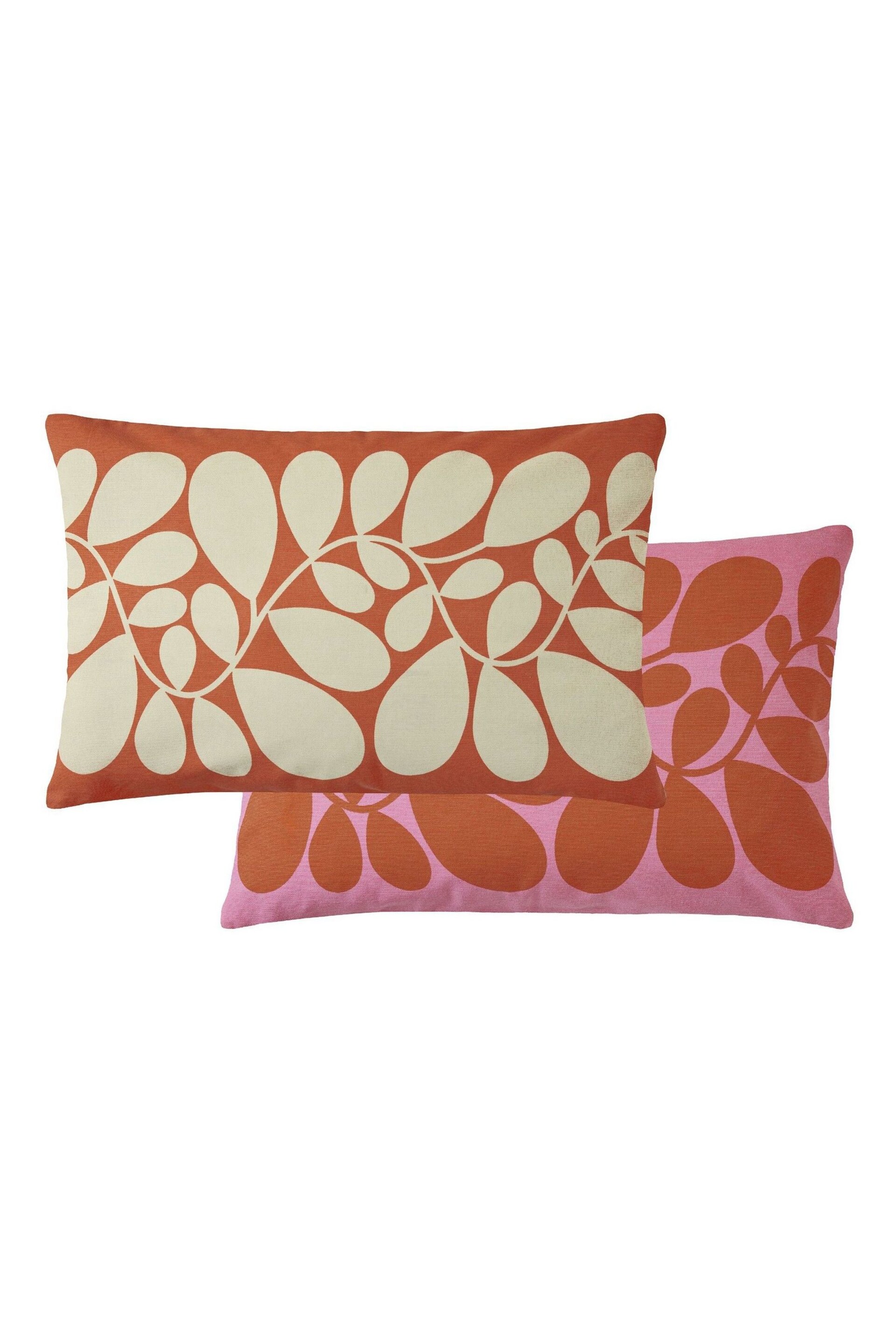 Orla Kiely Tomato Pink Sycarmore Stripe Feather Filled Cushion - Image 2 of 5