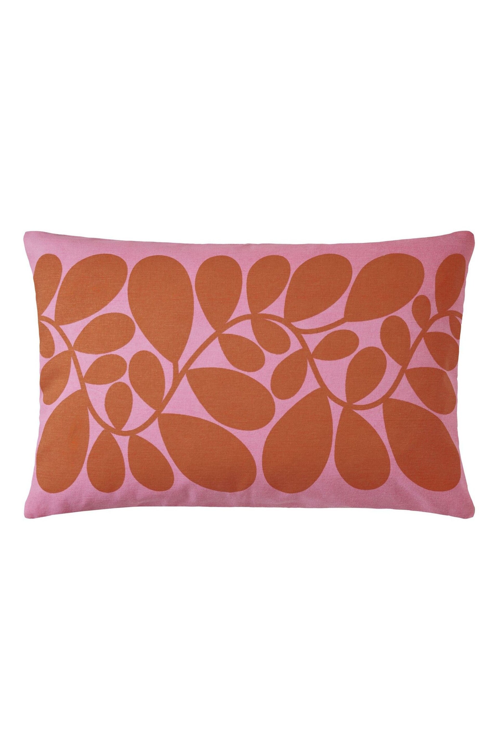 Orla Kiely Tomato Pink Sycarmore Stripe Feather Filled Cushion - Image 4 of 4