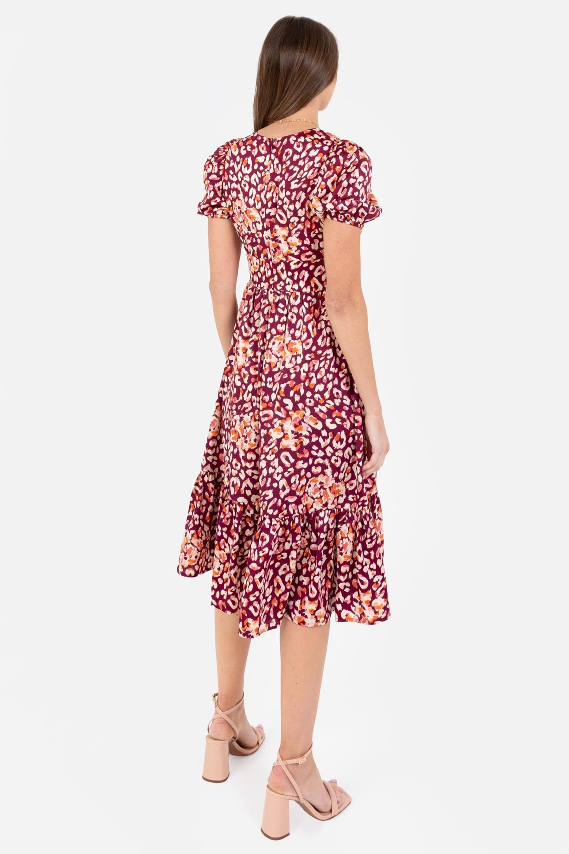 Lovedrobe Tiered Hem Puff Sleeve Midi Dress - Image 2 of 5