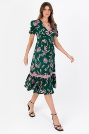 Lovedrobe Tiered Hem Puff Sleeve Midi Dress - Image 1 of 5