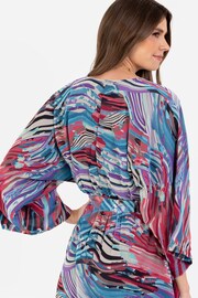 Lovedrobe Wrap Kimono Dress With Ruffled High Low Hem - Image 5 of 5