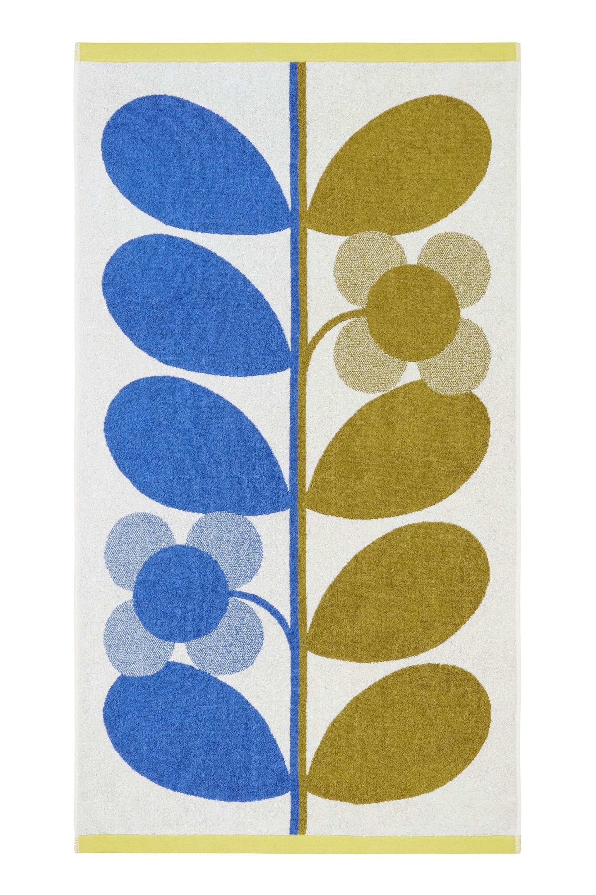 Orla Kiely Blue Fawn Stem Bloom Duo Towel - Image 3 of 6