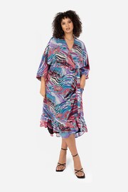 Lovedrobe Wrap Kimono Dress With Ruffled High Low Hem - Image 1 of 5