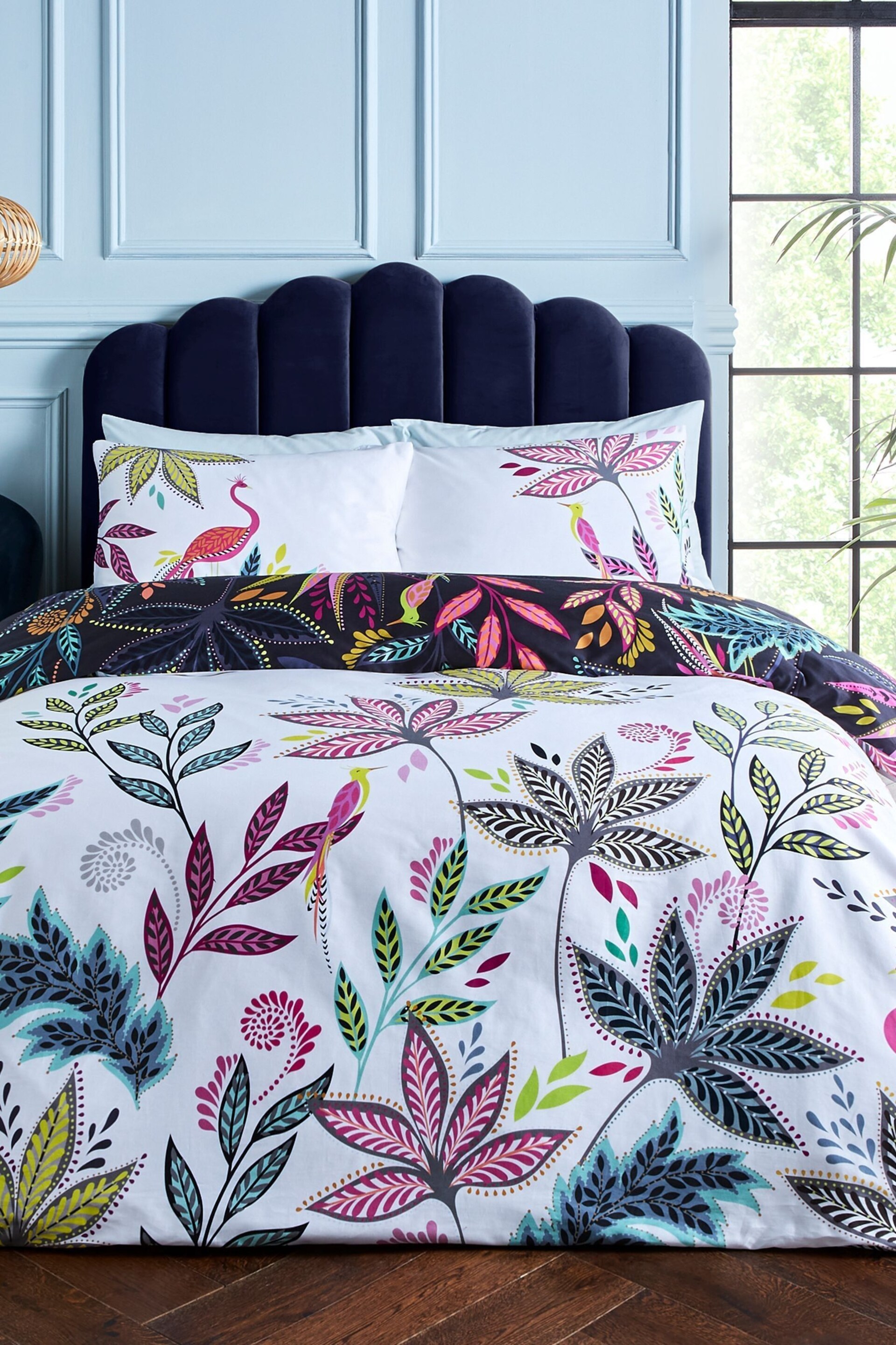 Sara Miller Midnight Botanic Paradise Duvet Cover and Pillowcase Set - Image 2 of 8