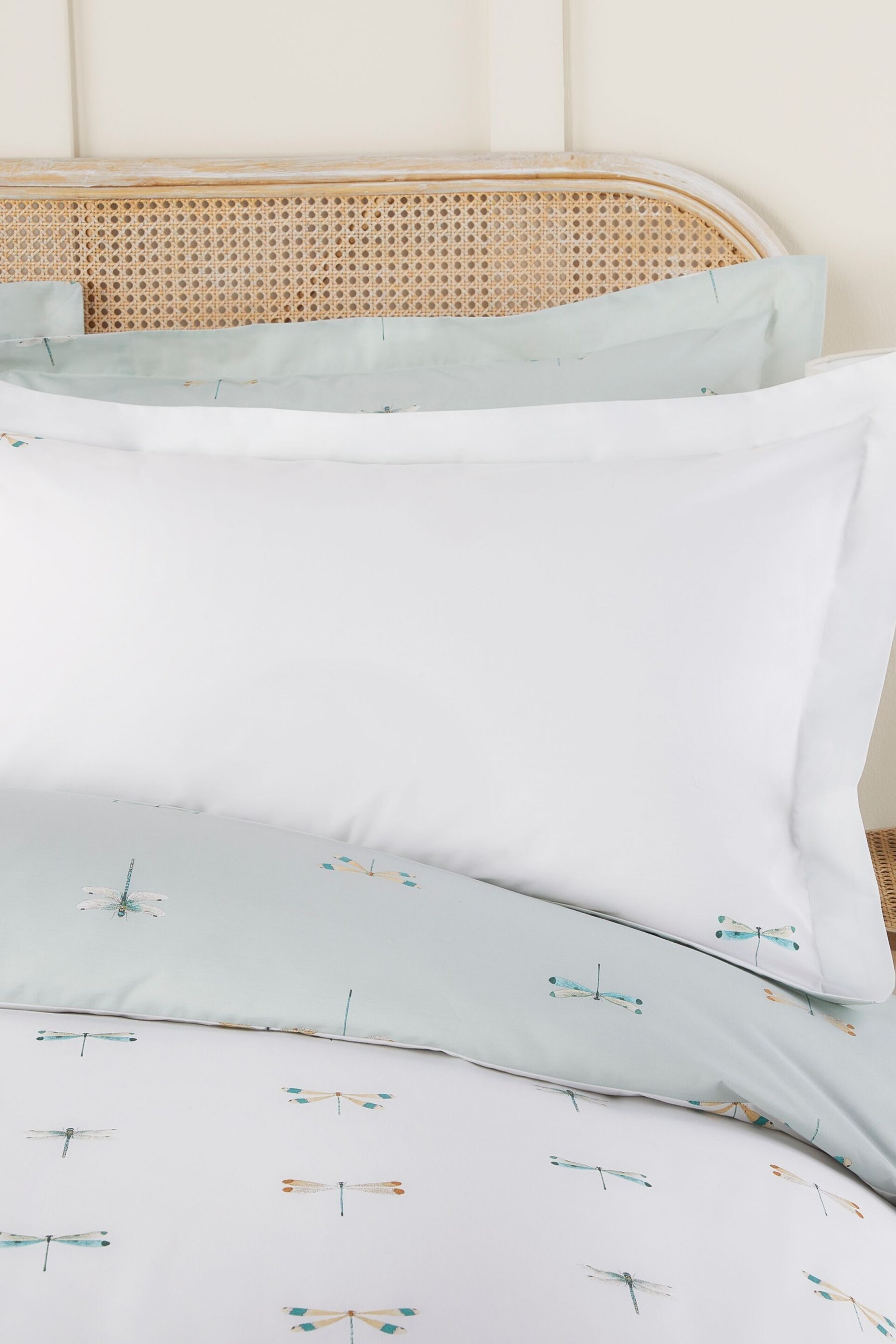 Sophie Allport Pale Duckegg Dragonfly Duvet Cover And Pillowcase Set - Image 2 of 5