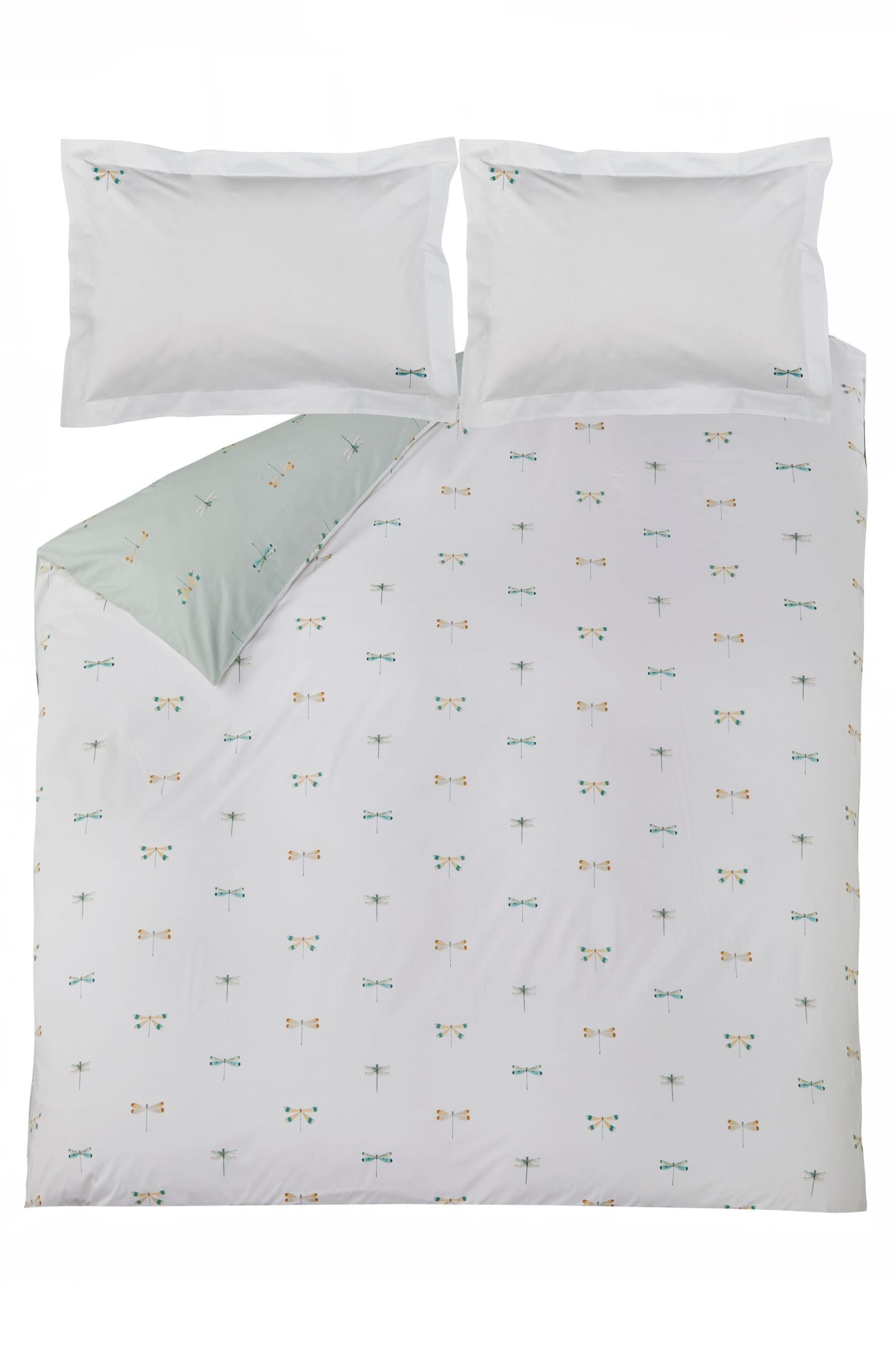 Sophie Allport Pale Duckegg Dragonfly Duvet Cover And Pillowcase Set - Image 3 of 5