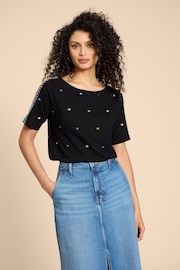 White Stuff Black Embroidered Winnie Top - Image 1 of 7