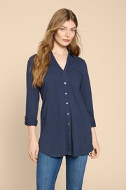 White Stuff Blue Annie Longline Shirt - Image 1 of 7