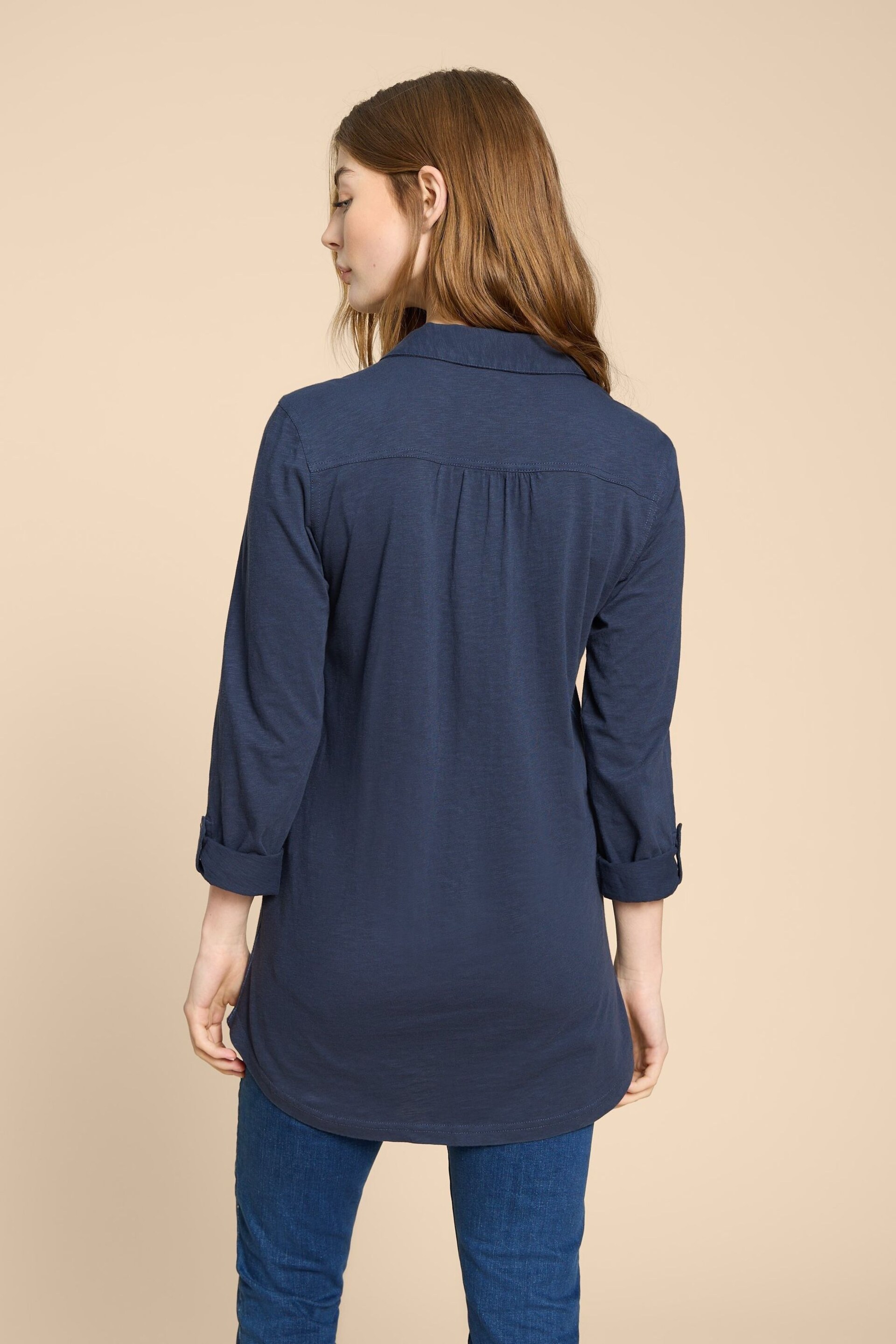 White Stuff Blue Annie Longline Shirt - Image 4 of 7