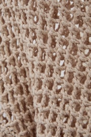 Reiss Mink Larissa Linen Cotton Open Stitch Jumper - Image 4 of 5
