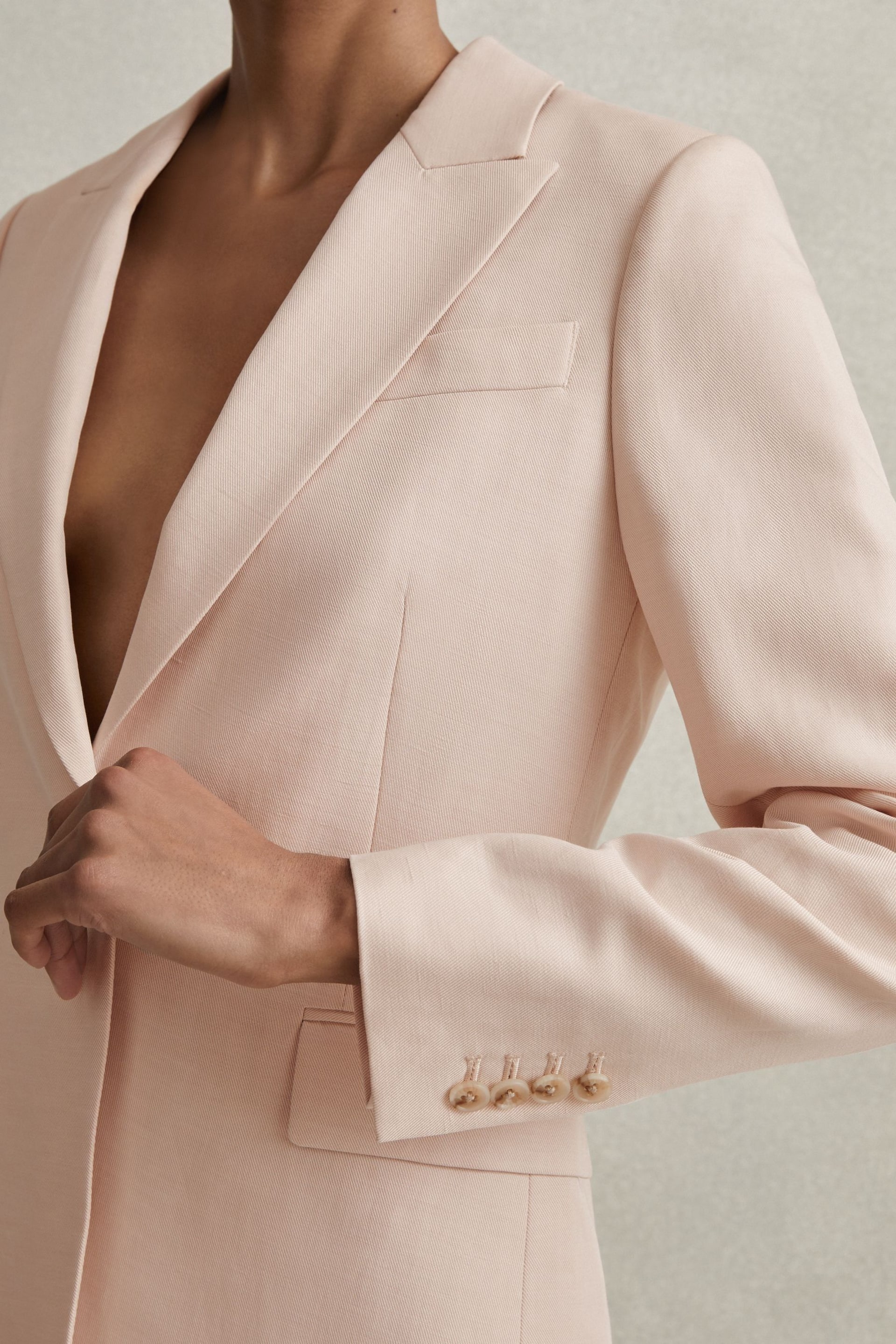 Reiss Pink Farrah Single Breasted Suit Blazer with TENCEL™ Fibers - Image 5 of 6