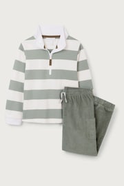 The White Company Green Cotton Rugby Shirt & Cord Trouser Set - Image 9 of 10