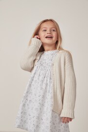 The White Company Yellow Cotton Rib Knit Cardigan - Image 1 of 6