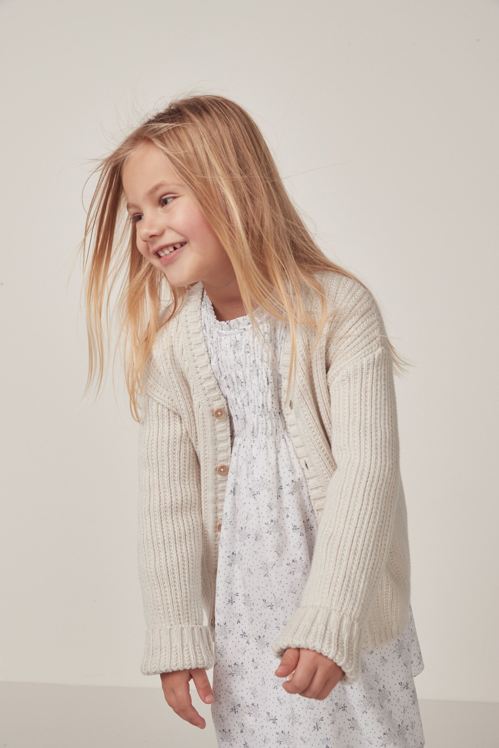 The White Company Yellow Organic Cotton Rib Knit Cardgian - Image 3 of 6