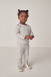 The White Company Grey Organic Cotton Zebra Sweatshirt And Legging Set - Image 1 of 6