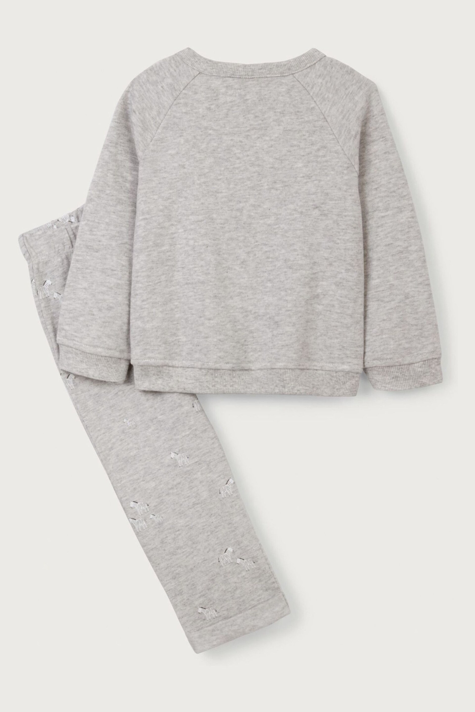 The White Company Grey Cotton Zebra Sweatshirt And Legging Set - Image 6 of 6