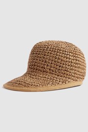 Reiss Natural Penelope Woven Straw Cap - Image 1 of 4