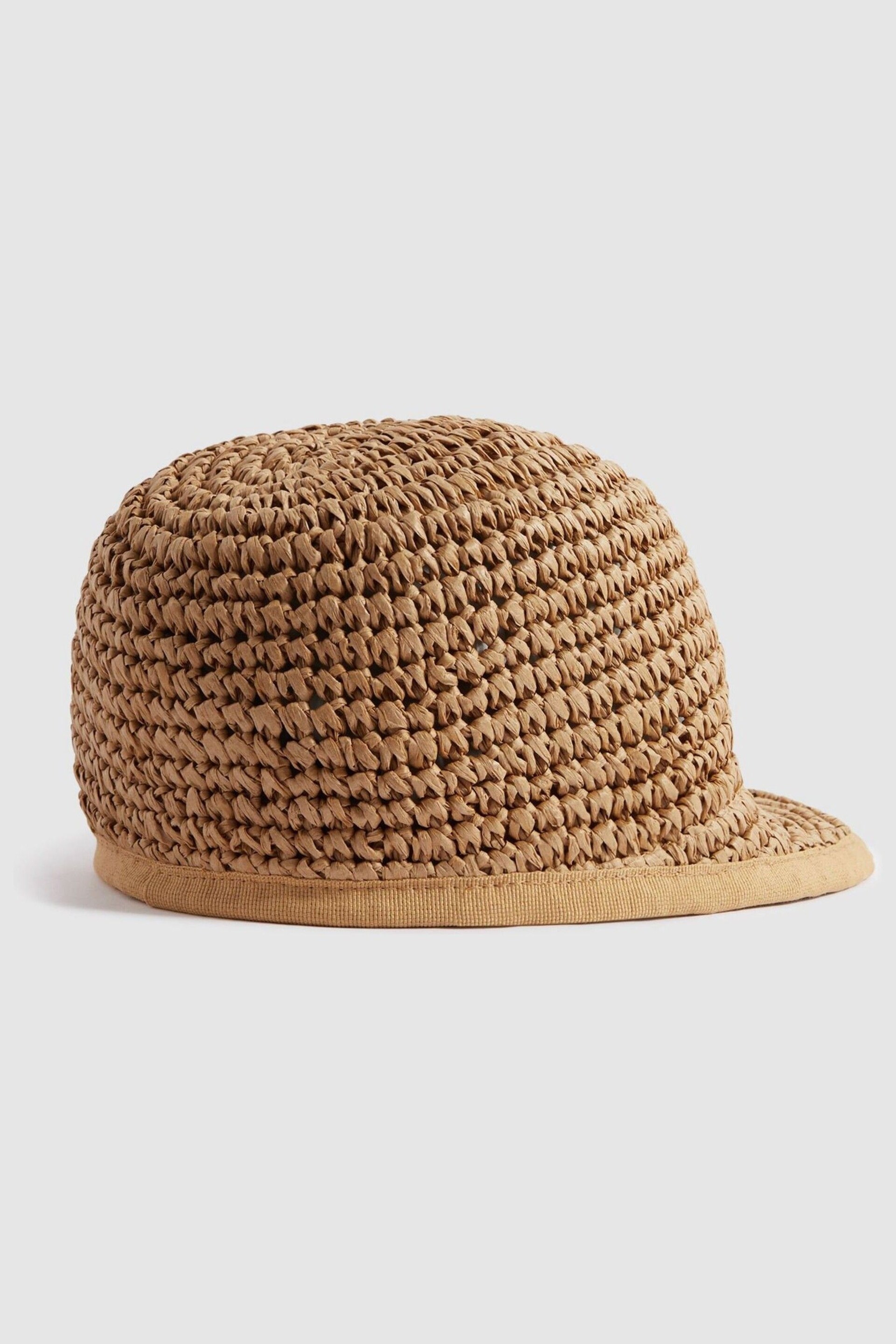 Reiss Natural Penelope Woven Straw Cap - Image 3 of 4