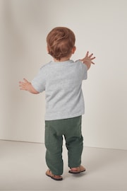 The White Company White Organic Crinkle 100% Cotton Trousers & Gheko Embroidered Top Set - Image 5 of 10