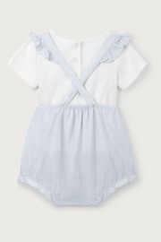 The White Company Blue Organic Cotton Hand Smocked Bubble And Pointelle T-Shirt Set - Image 5 of 6