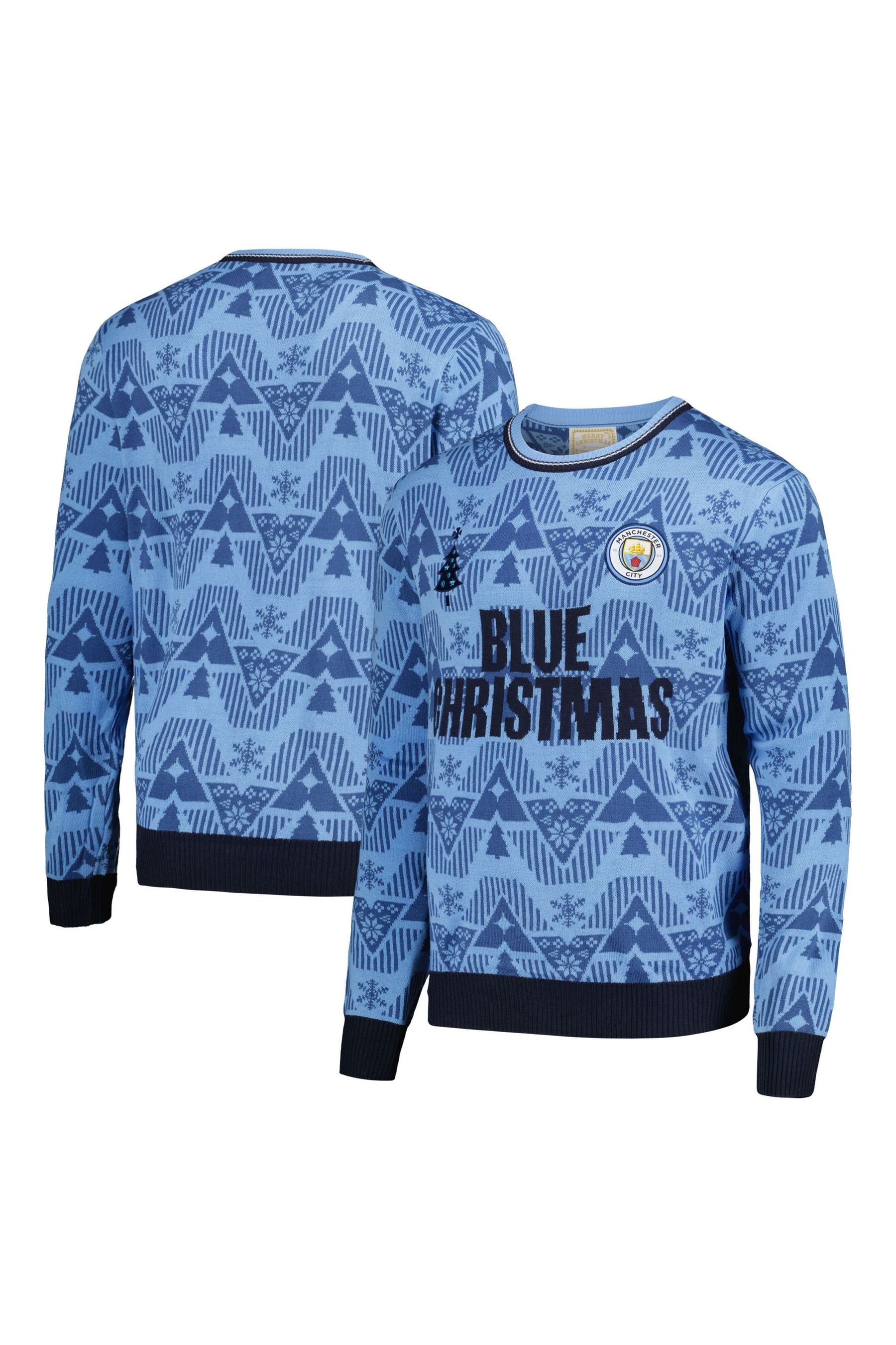 Buy Fanatics Blue Manchester City Retro Christmas Jumper Unisex from the Next UK online shop