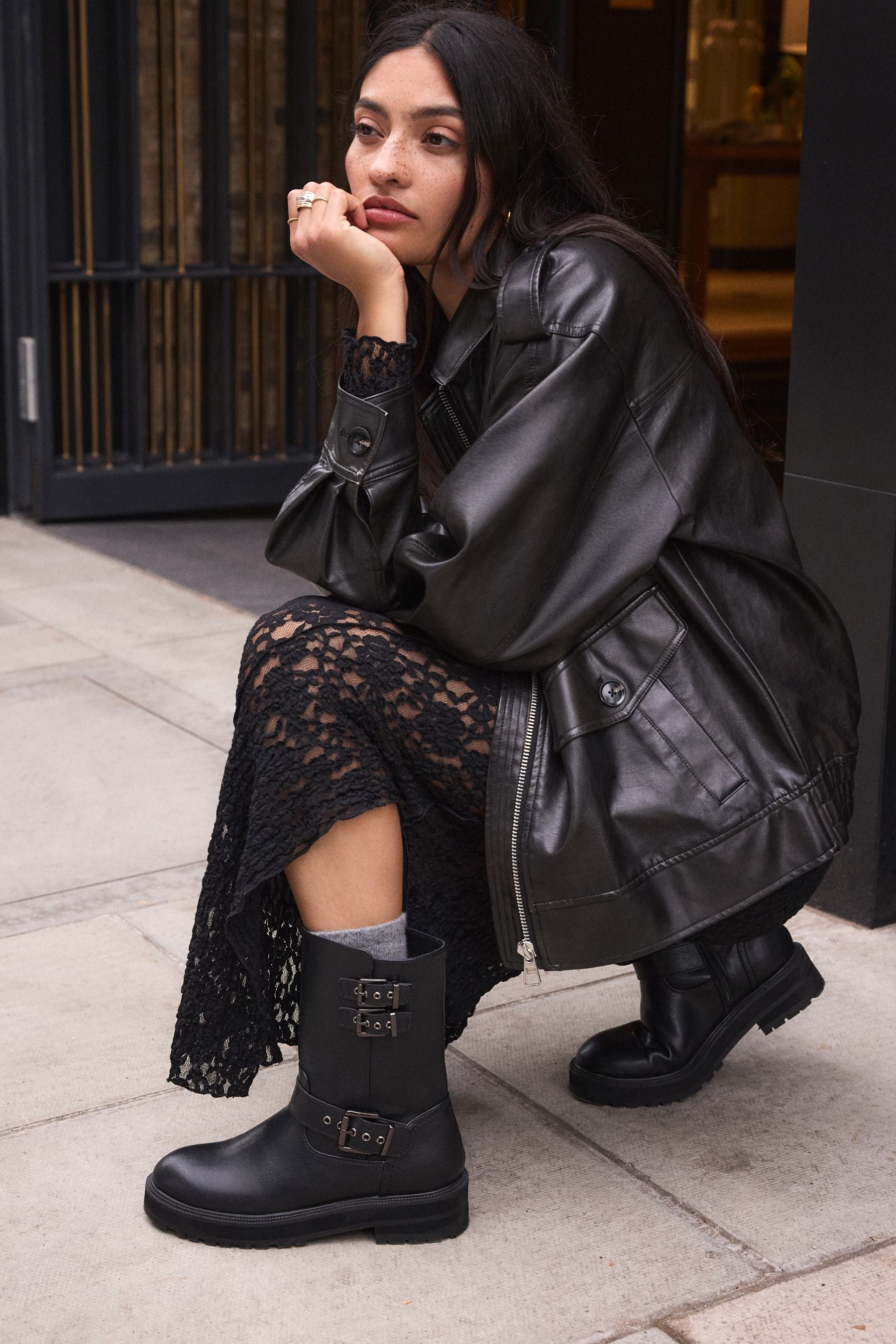Lk bennett biker boots best sale