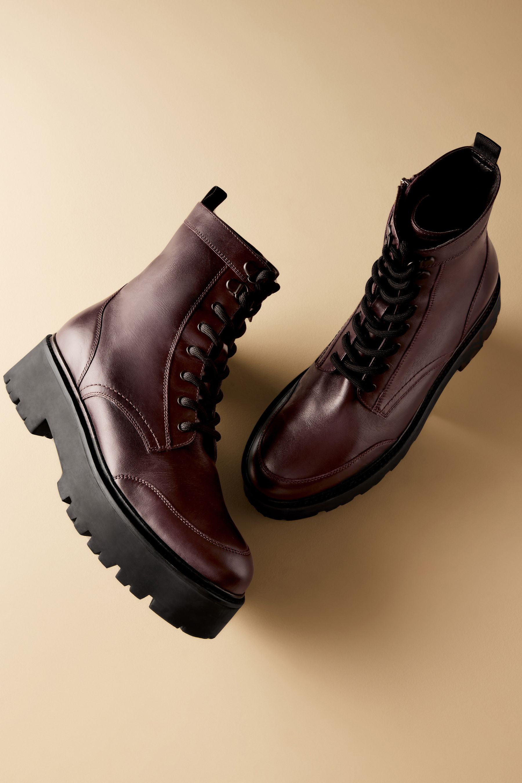 Burgundy lace up boots top