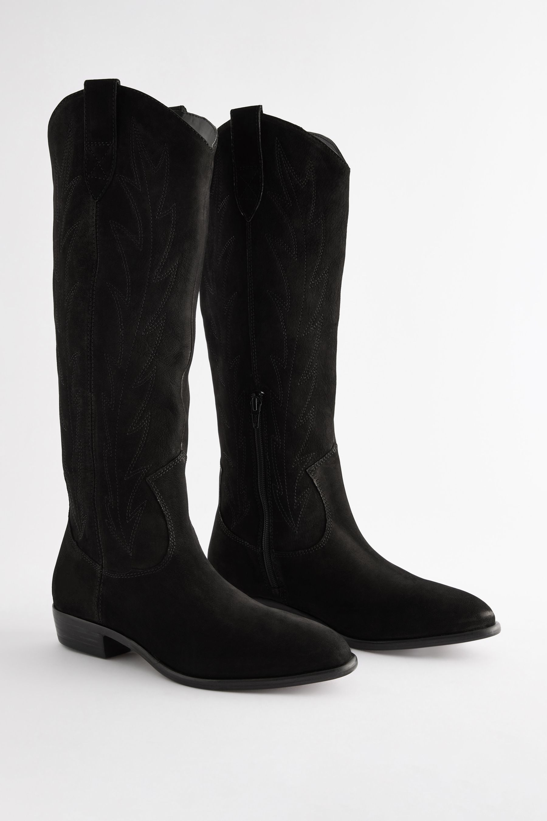 Knee high cowboy boots black online