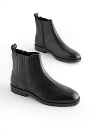 Black Standard/Wide Fit Forever Comfort® Leather Chelsea Ankle Boots - Image 3 of 7