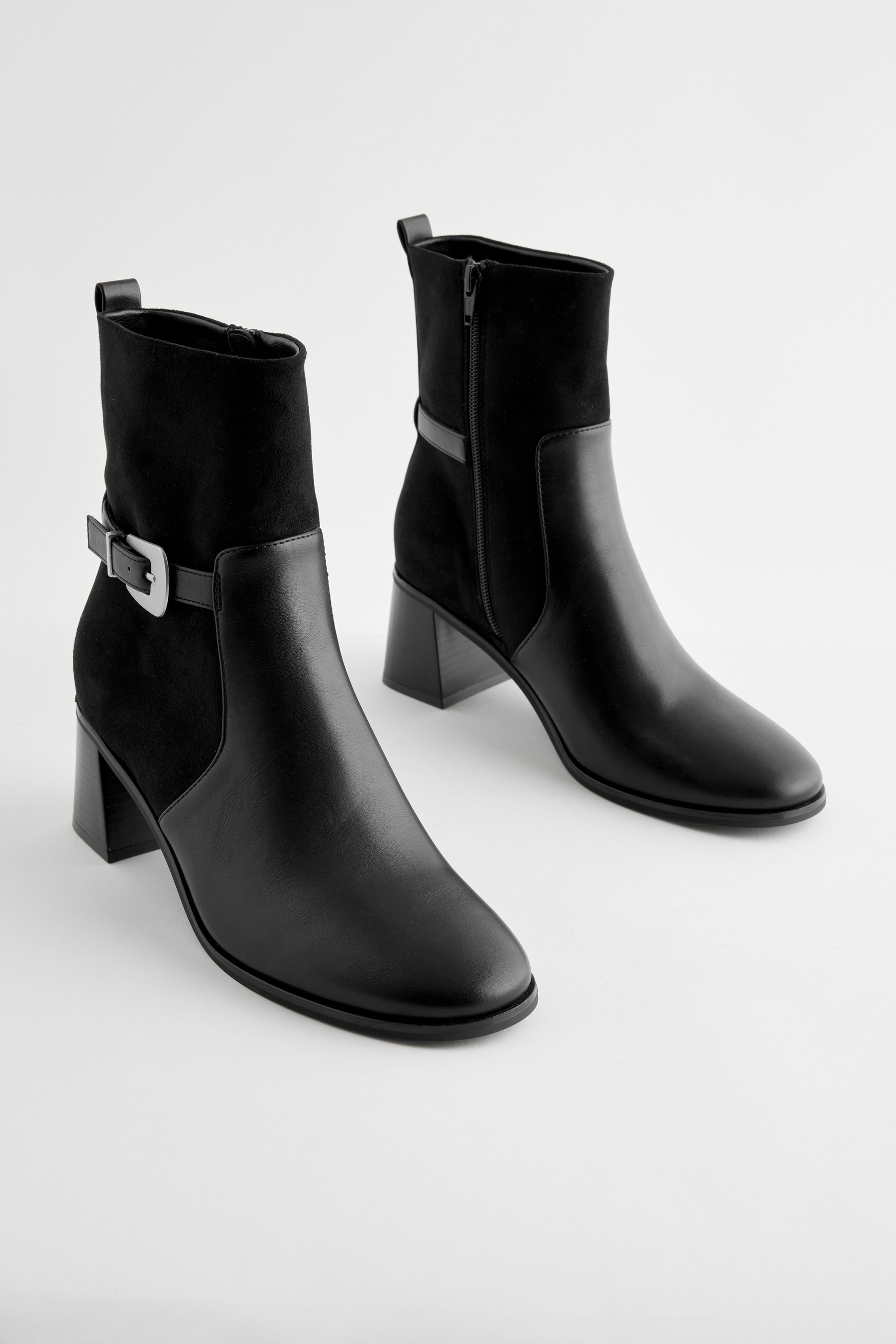 Black buckle ankle boots uk store