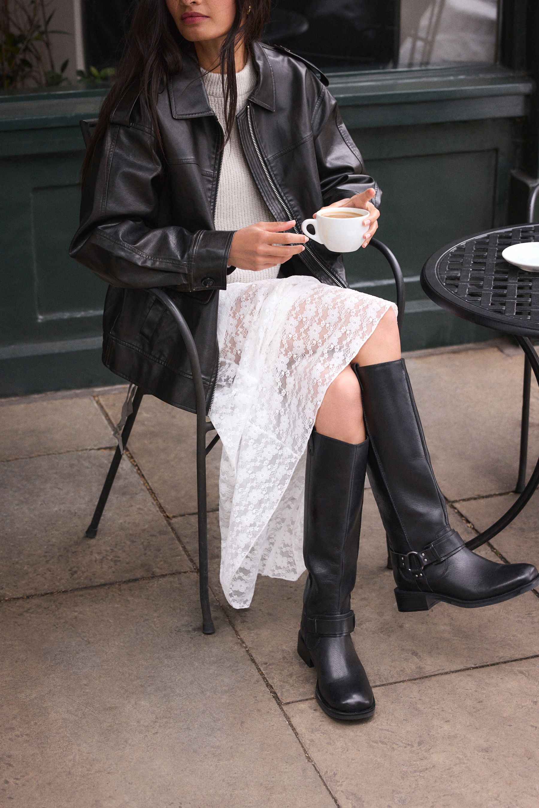 Knee high jacket top