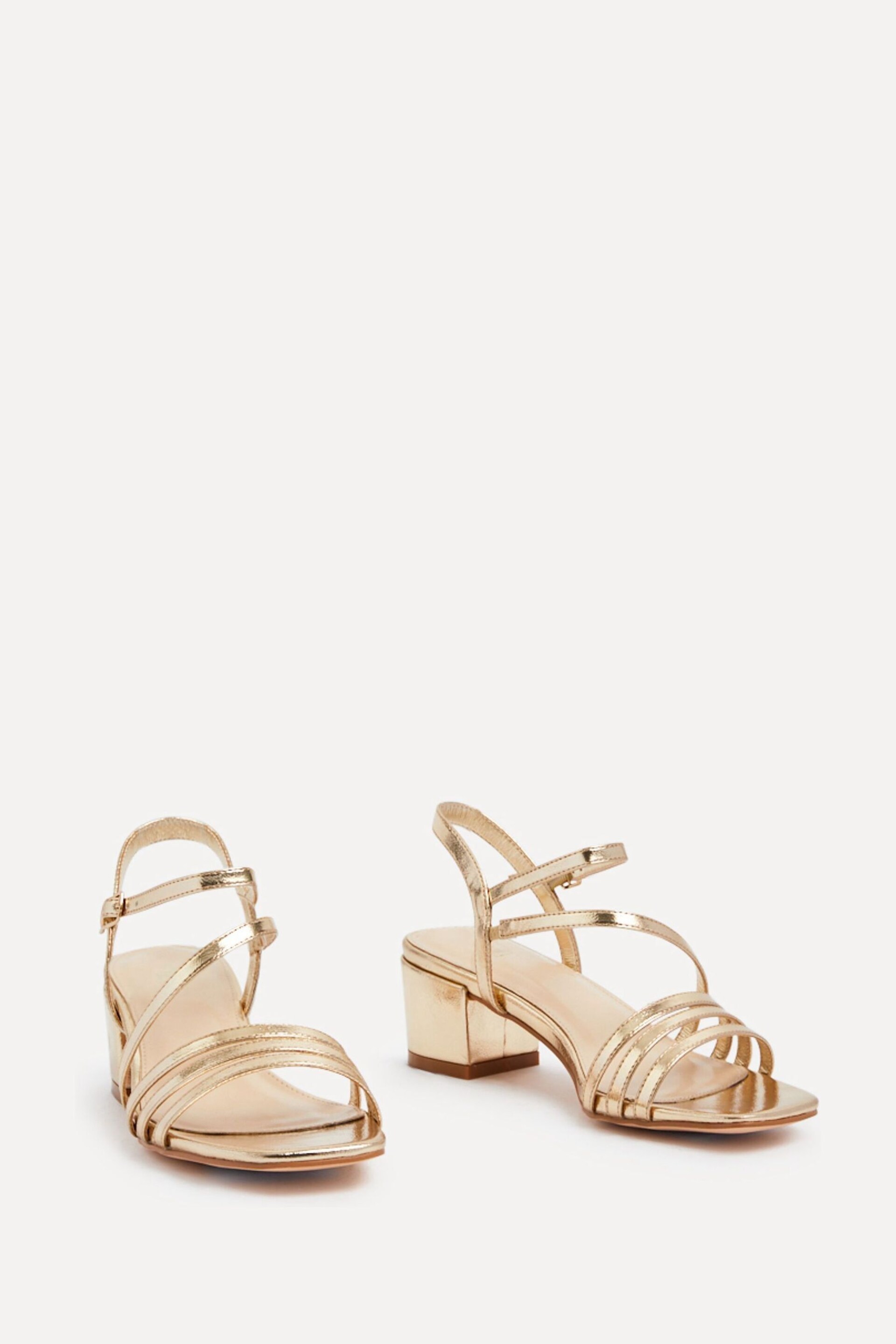 Linzi Gold Afia Strappy Block Heel Sandals - Image 3 of 5