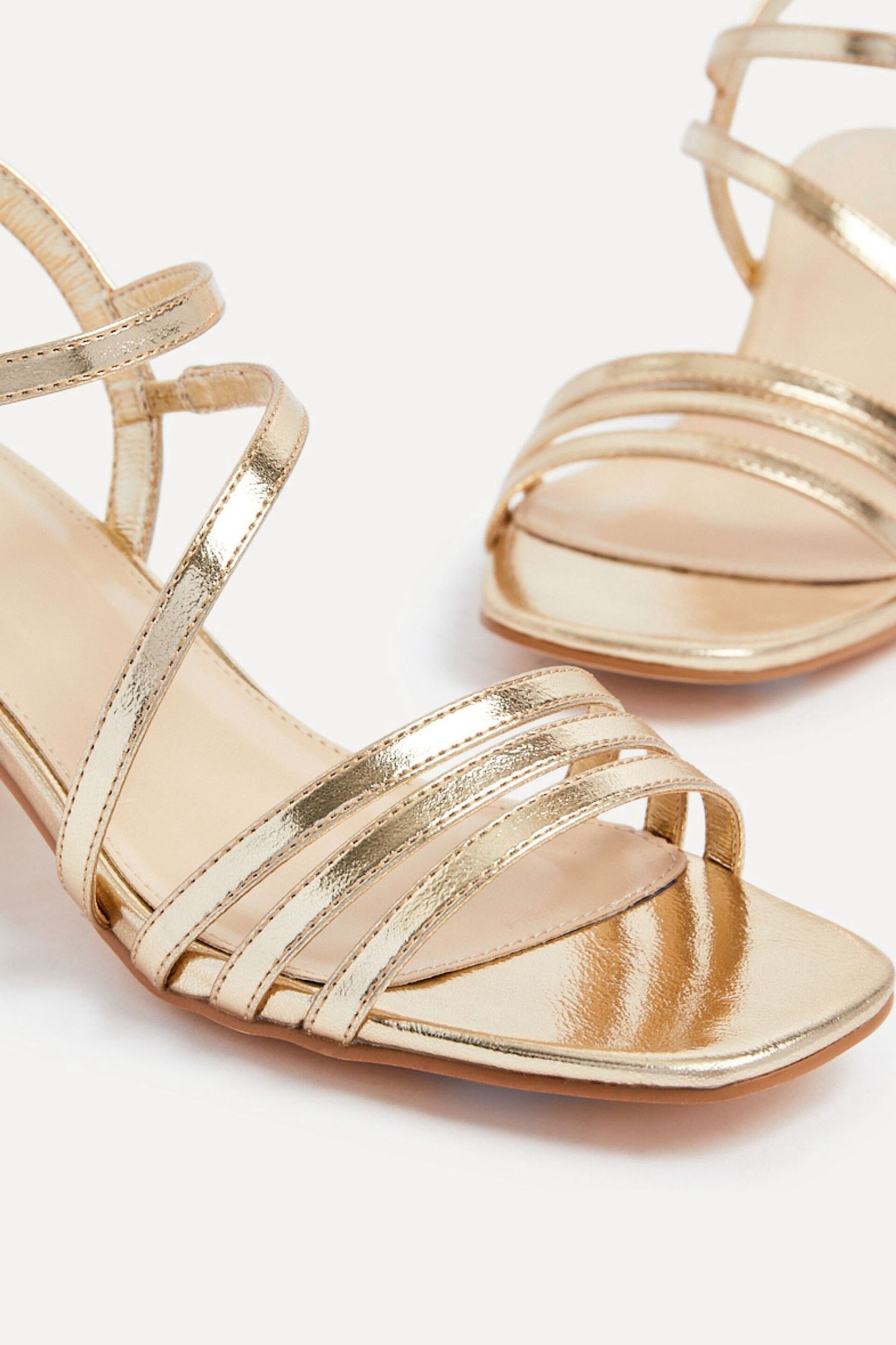 Linzi Gold Afia Strappy Block Heel Sandals - Image 4 of 5