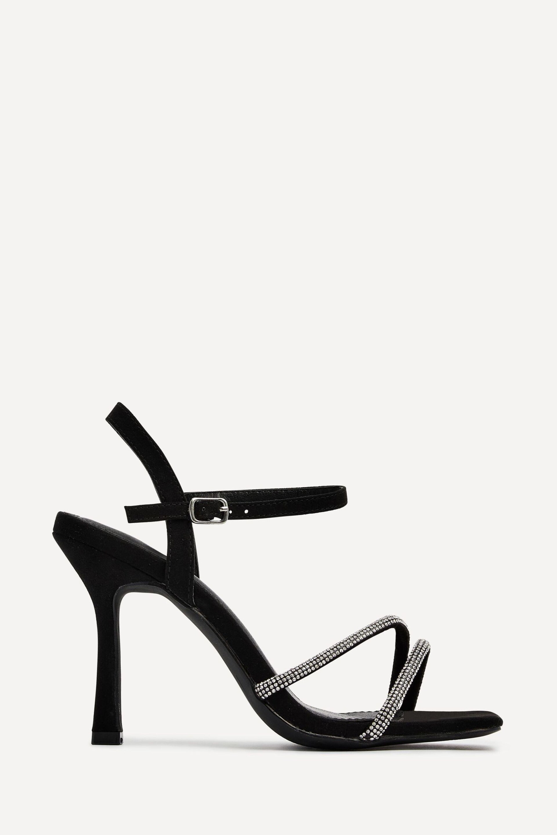 Linzi Black Mesmerized Diamanté Embellished Strappy Heels - Image 2 of 5