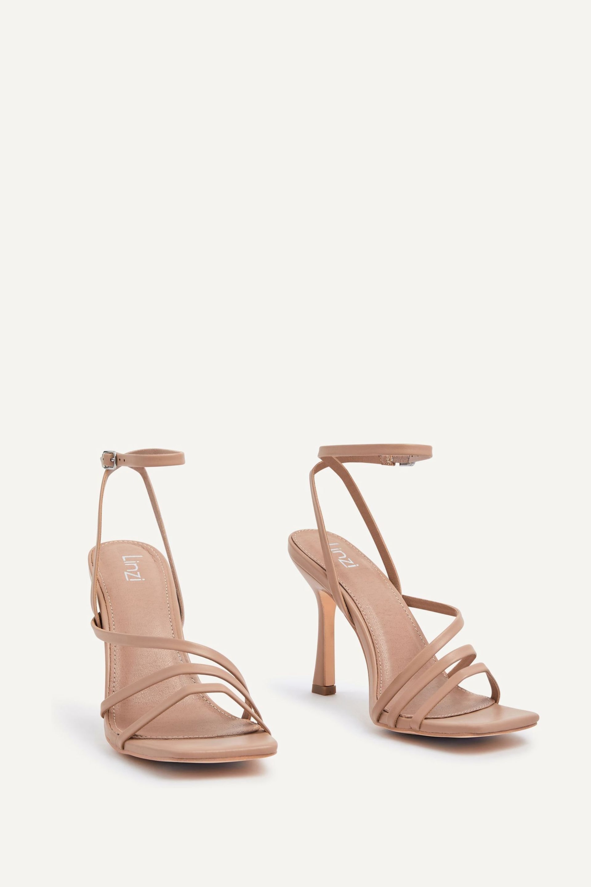 Linzi Grey Scarlett Strappy Heel Sandals With Ankle Strap - Image 4 of 5