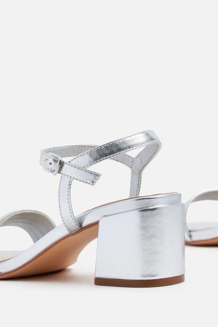 Linzi Silver Toronto Blocked Heel Sandals With Pipped Upper - Image 5 of 5