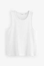 White Textured Ribbed Vest - Image 5 of 7