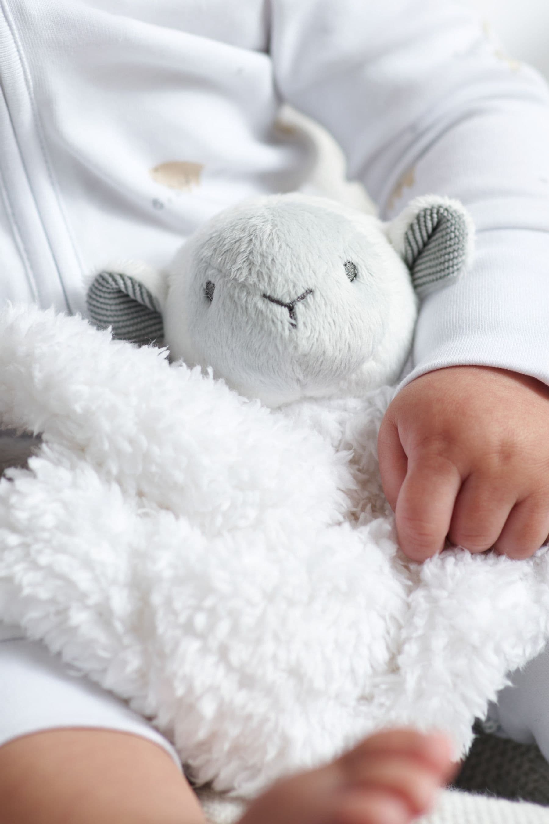 White company lamb comforter top