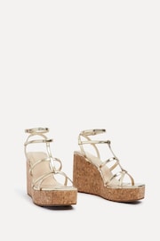 Linzi Brown Chrome Barbados Strappy Style Cork Wedges - Image 3 of 5